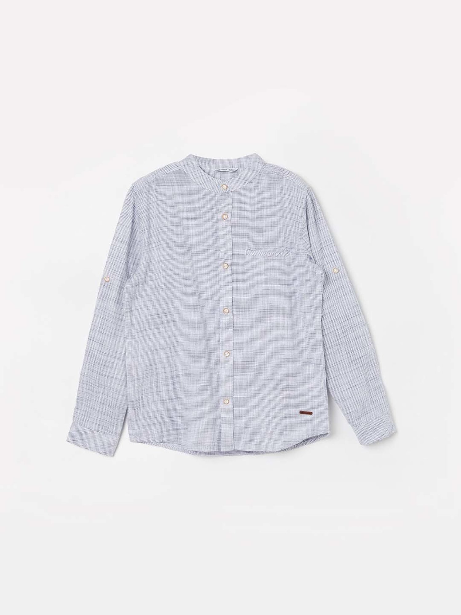 Fame Forever by Lifestyle Kids Blue Cotton Self Pattern Full Sleeves Shirt