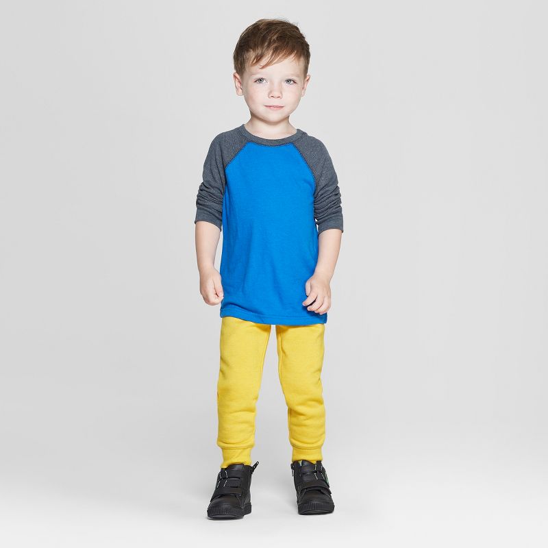 Toddler Boys' Thermal Raglan Long Sleeve T-Shirt - Cat & Jack™ Blue 12M