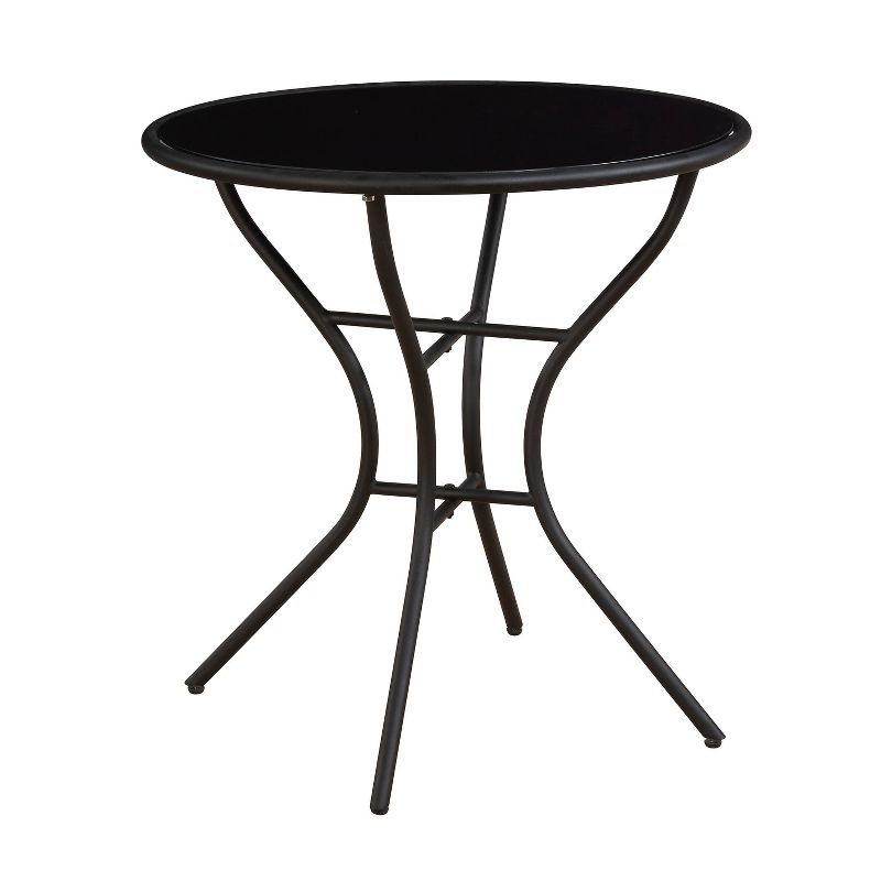 3pc Soleil Outdoor Bistro Set with 2 Papasan Chairs & Table - Black/Yellow - Alaterre Furniture