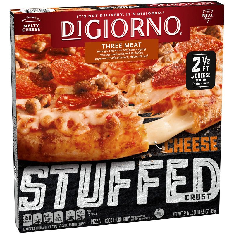DiGiorno Three Meat Frozen Pizza with Cheese Stuffed Crust - 24.5oz