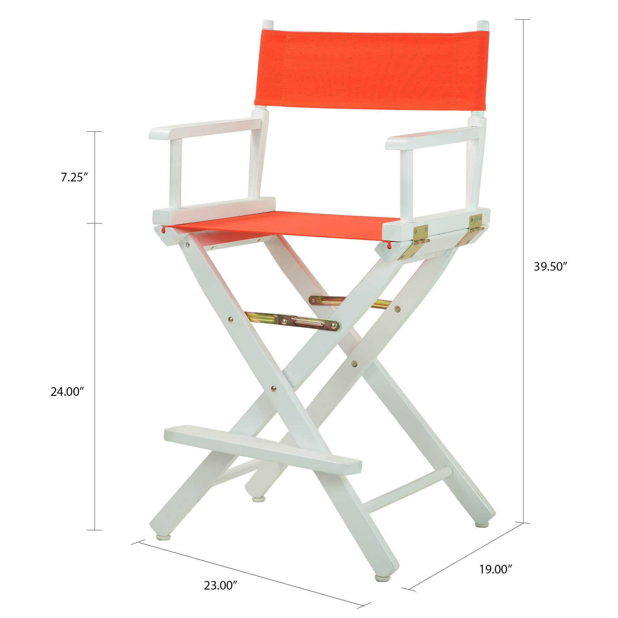 Casual Home 220-01-021-19 24 in. Directors Chair White Frame with Orange Canvas