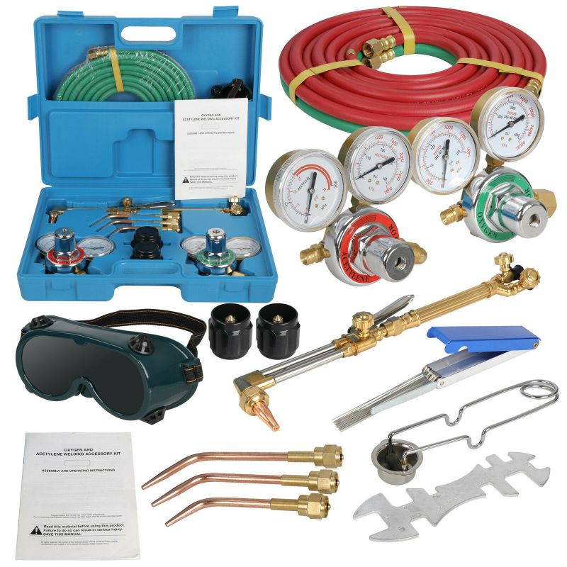 Gas Welding Cutting Kit Oxy Acetylene Oxygen Torch Brazing Fits New