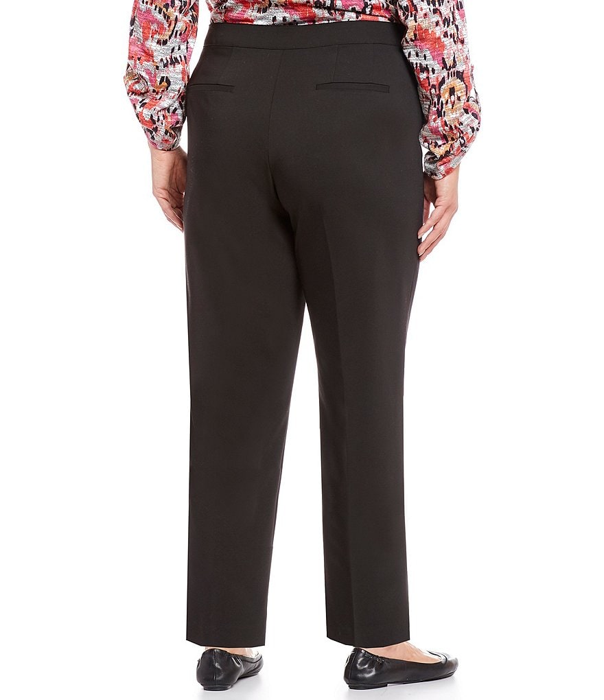 Ruby Rd. Plus Size Flat Front Double Face Stretch Ankle Pants