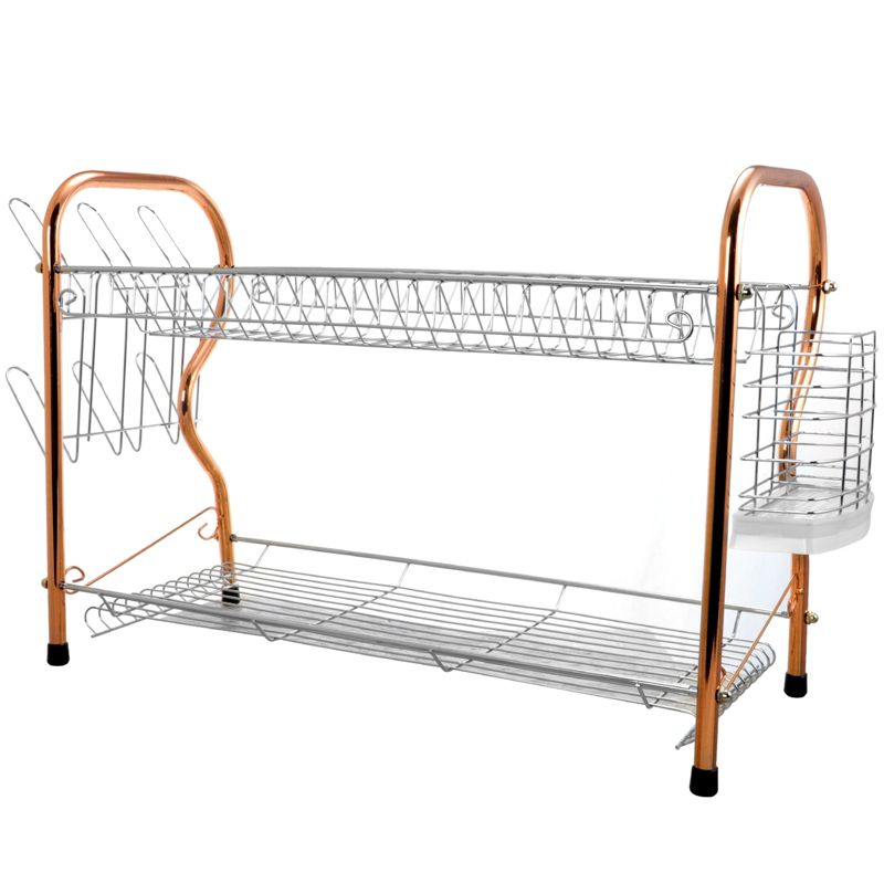 Better Chef 2-Tier 22 in. Chrome Plated Dish Rack in Copper
