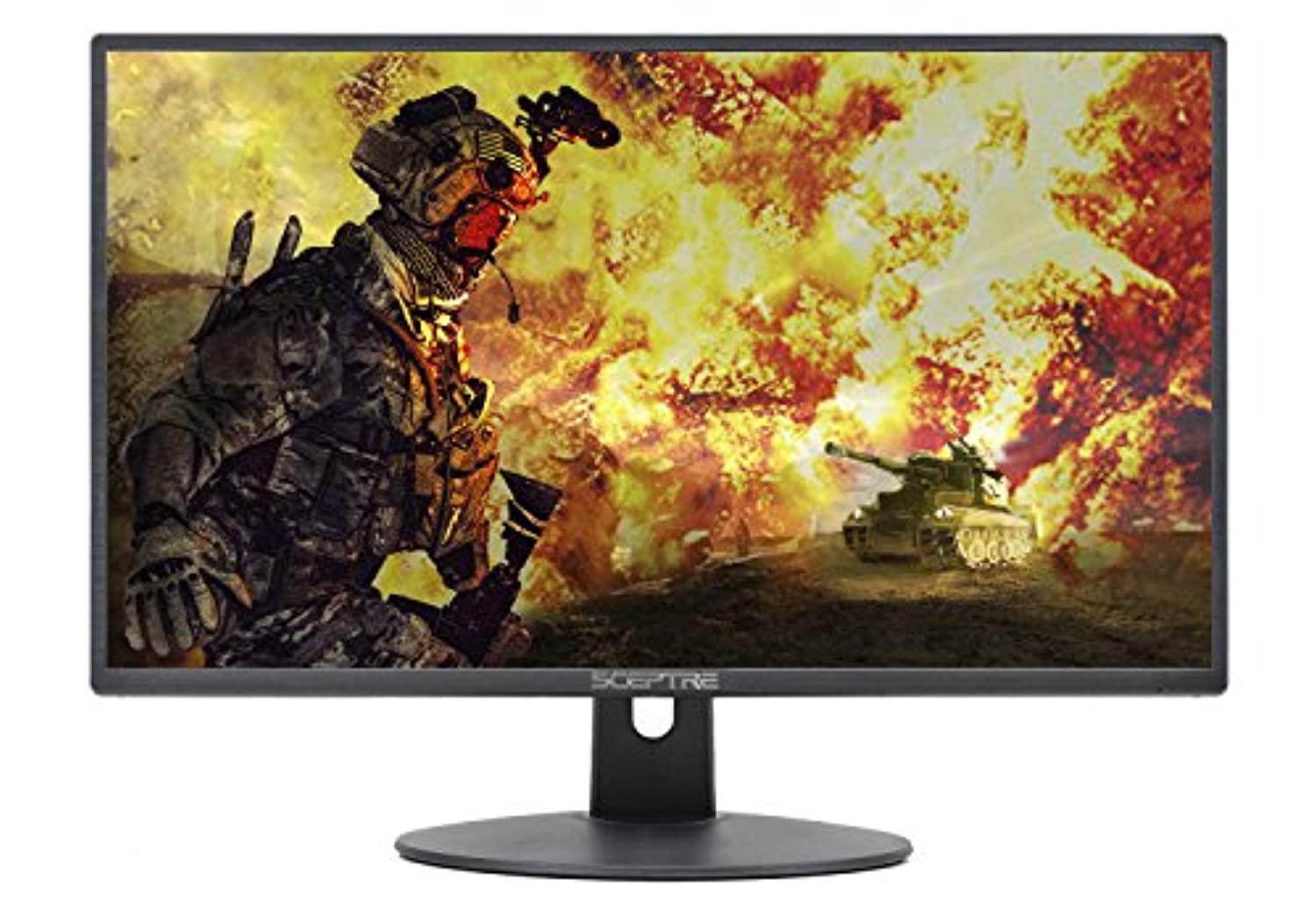 sceptre e249w-19203r 24-inch fhd led gaming monitor 2x hdmi vga 75hz build-in speakers, machine black