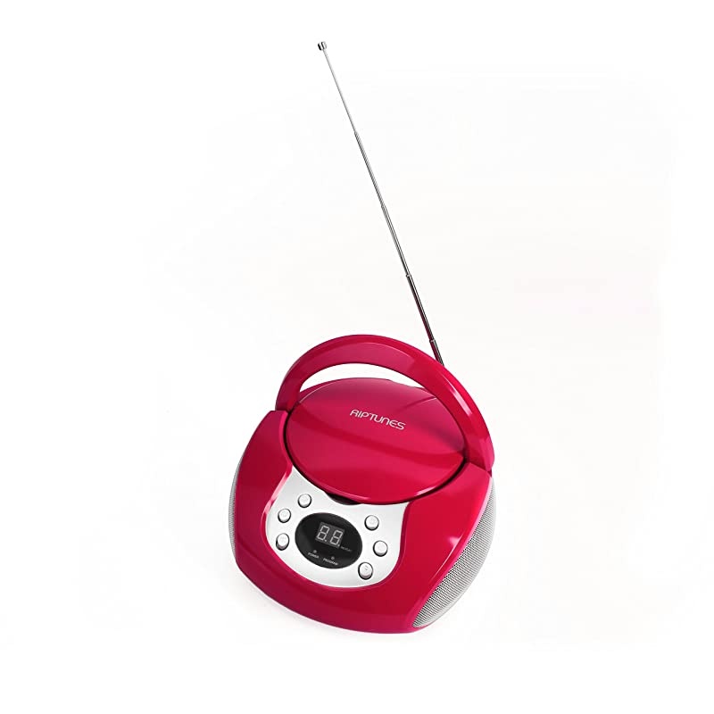 Portable CD Player with AM FM Radio Potable radios Boom Box with Aux Linein Pink