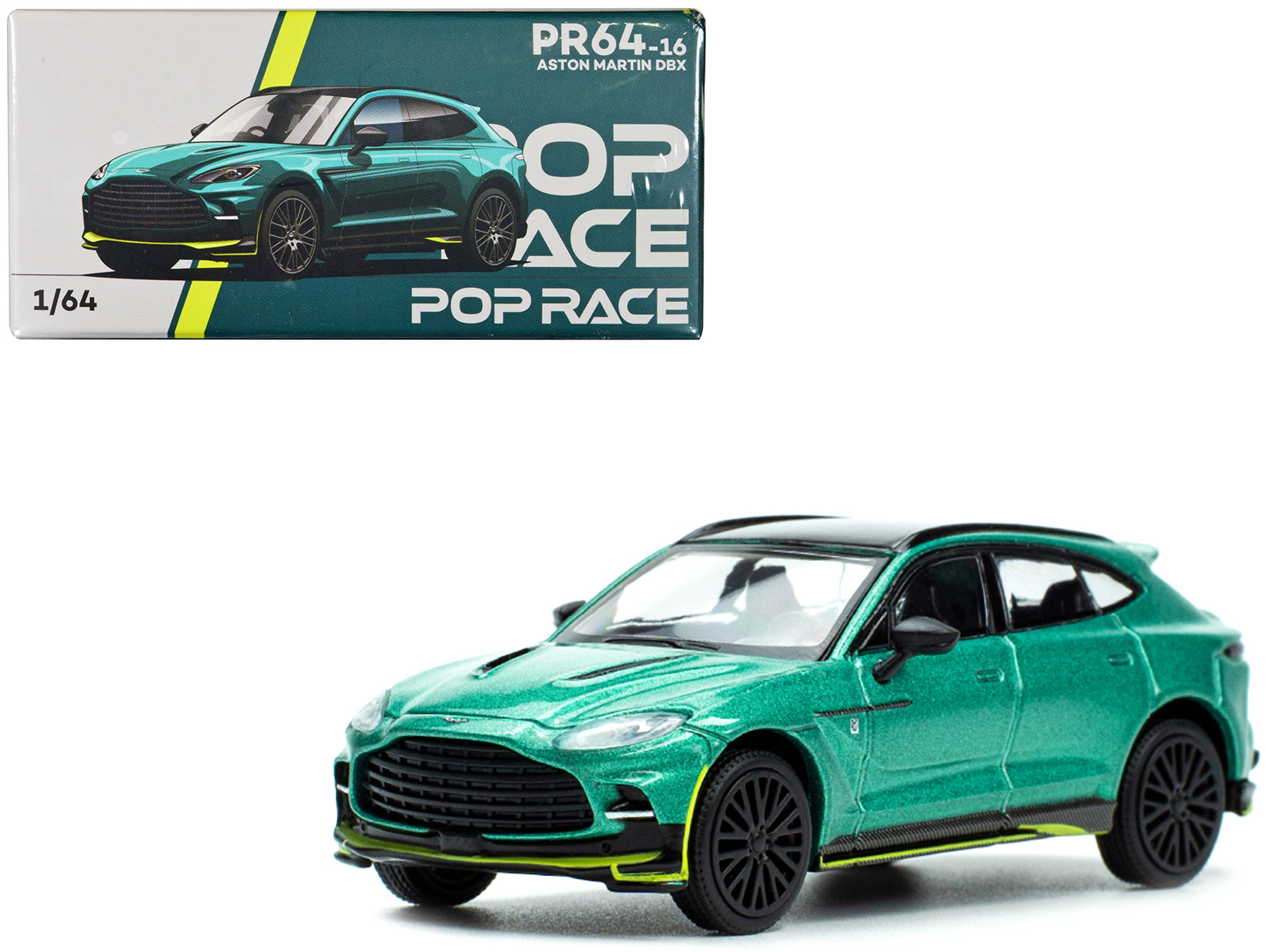 Aston Martin DBX Racing Green Metallic with Black Top 1/64 Diecast Model Car by Pop Race