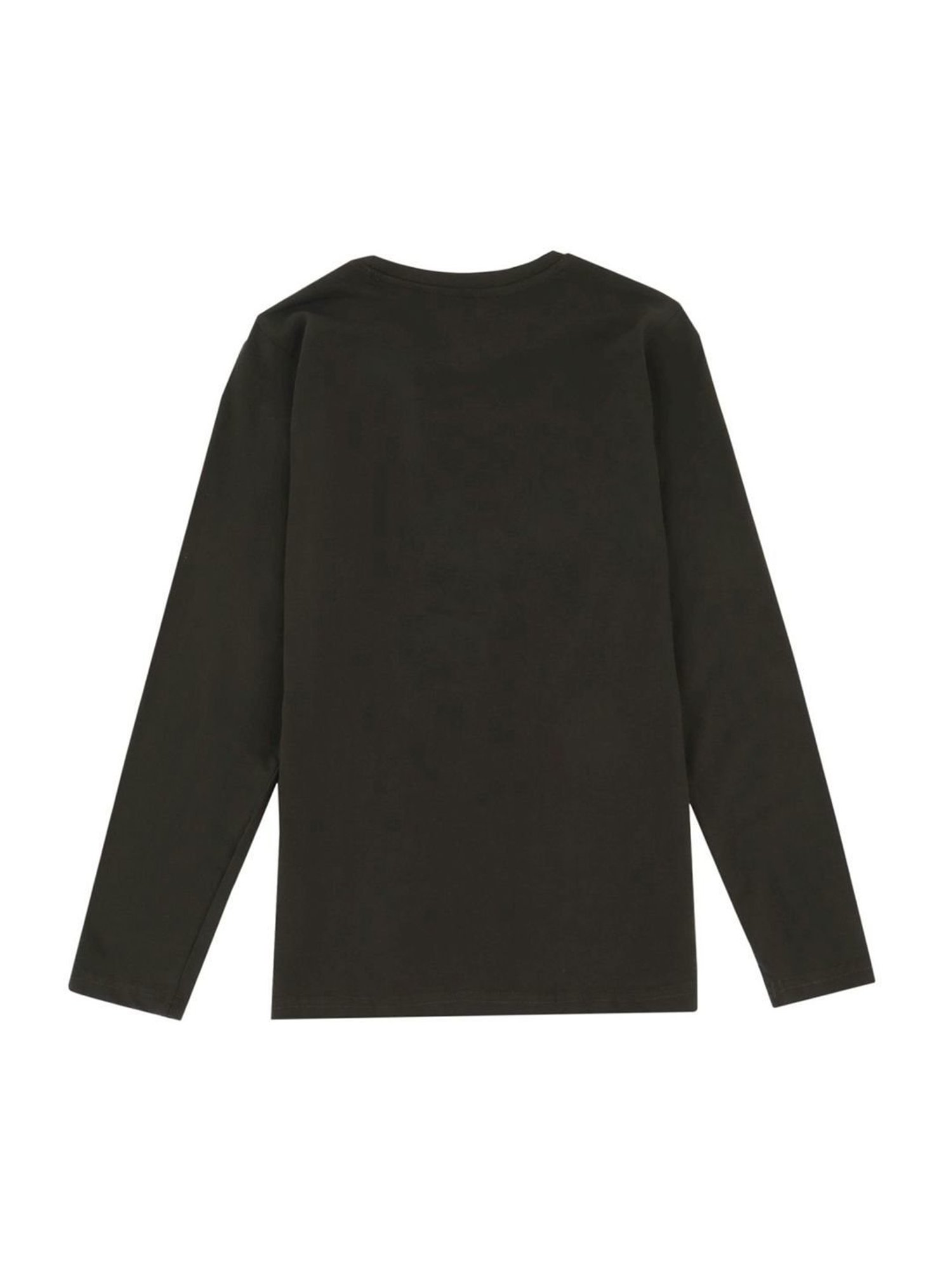 Proteens Boys Olive Green & Yellow Cotton Printed Full Sleeves T-Shirt