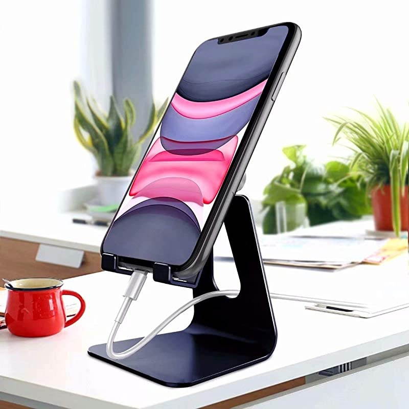Adjustable Cell Phone Stand,  Phone Stand, Cradle, Dock, Holder, Aluminum Desktop Stand Compatible with iPhone Xs Max Xr 8 7 6 6s Plus 5s Charging, Accessories Desk,All Smart Phone-Navy Blue