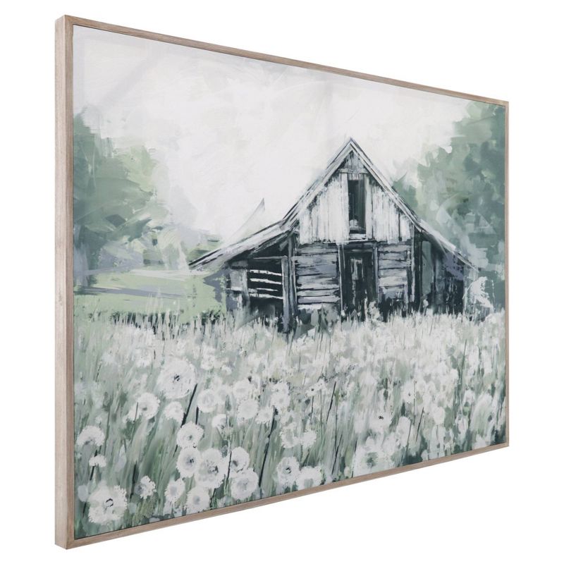 30" x 40" Dandelion Barn by Studio Arts Wrapped Framed Wall Art Canvas - Fine Art Canvas
