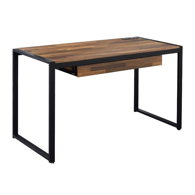 Eriboll Writing Desk with 1 Drawer and USB Plug Sand Black/Natural Tone - HOMES: Inside + Out