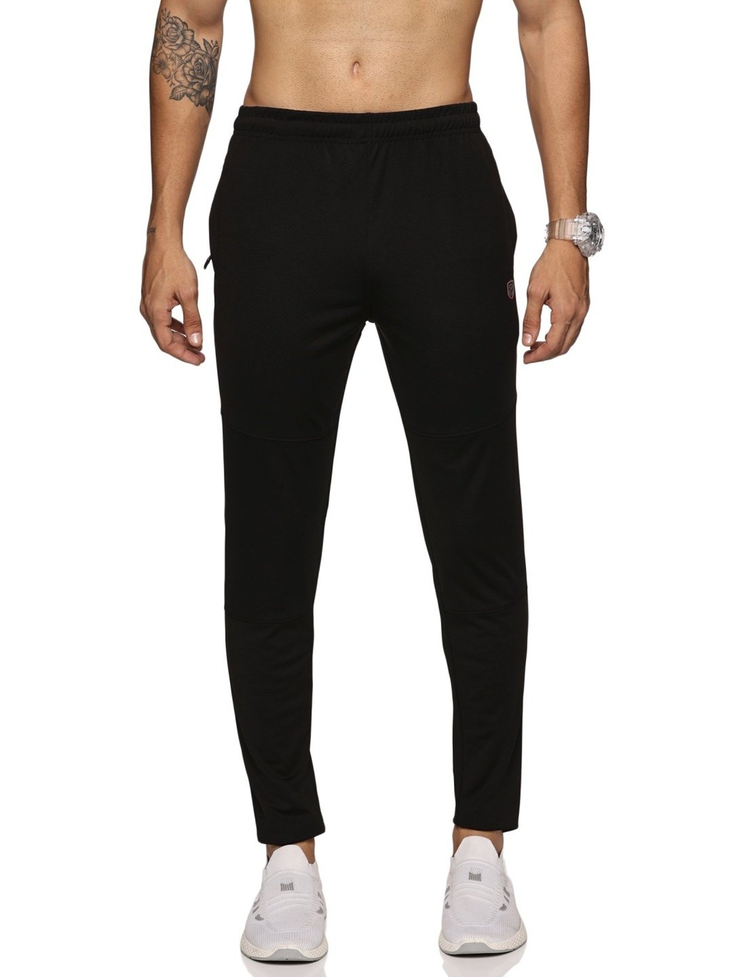 DOMIN8 Black Slim Fit Trackpants