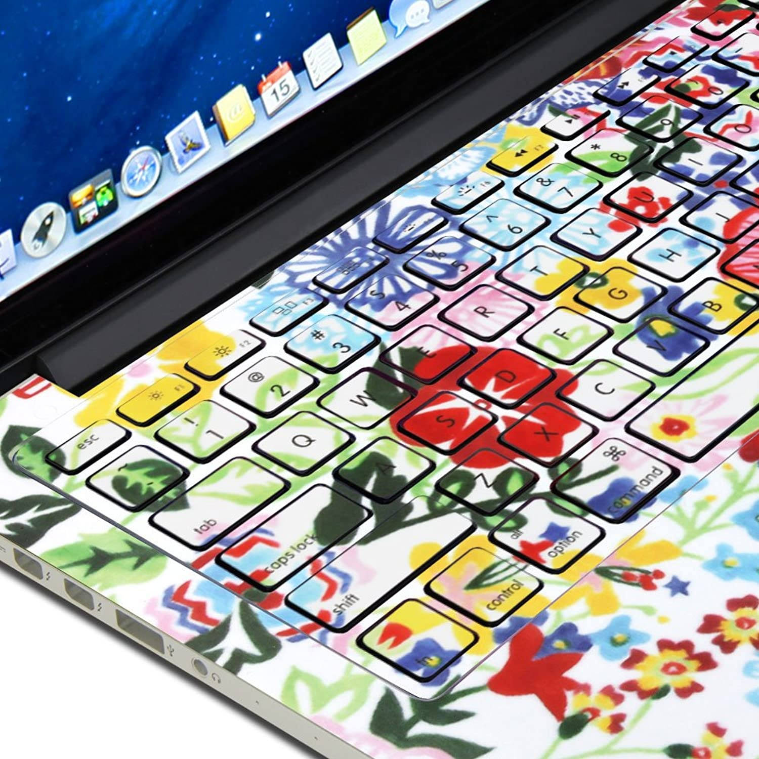 GMYLE Flower Pattern Keyboard Decals Skin Sticker for MacBook Pro 13 [US Model] (Not fit for MacBook Pro 13 with Retina Display)
