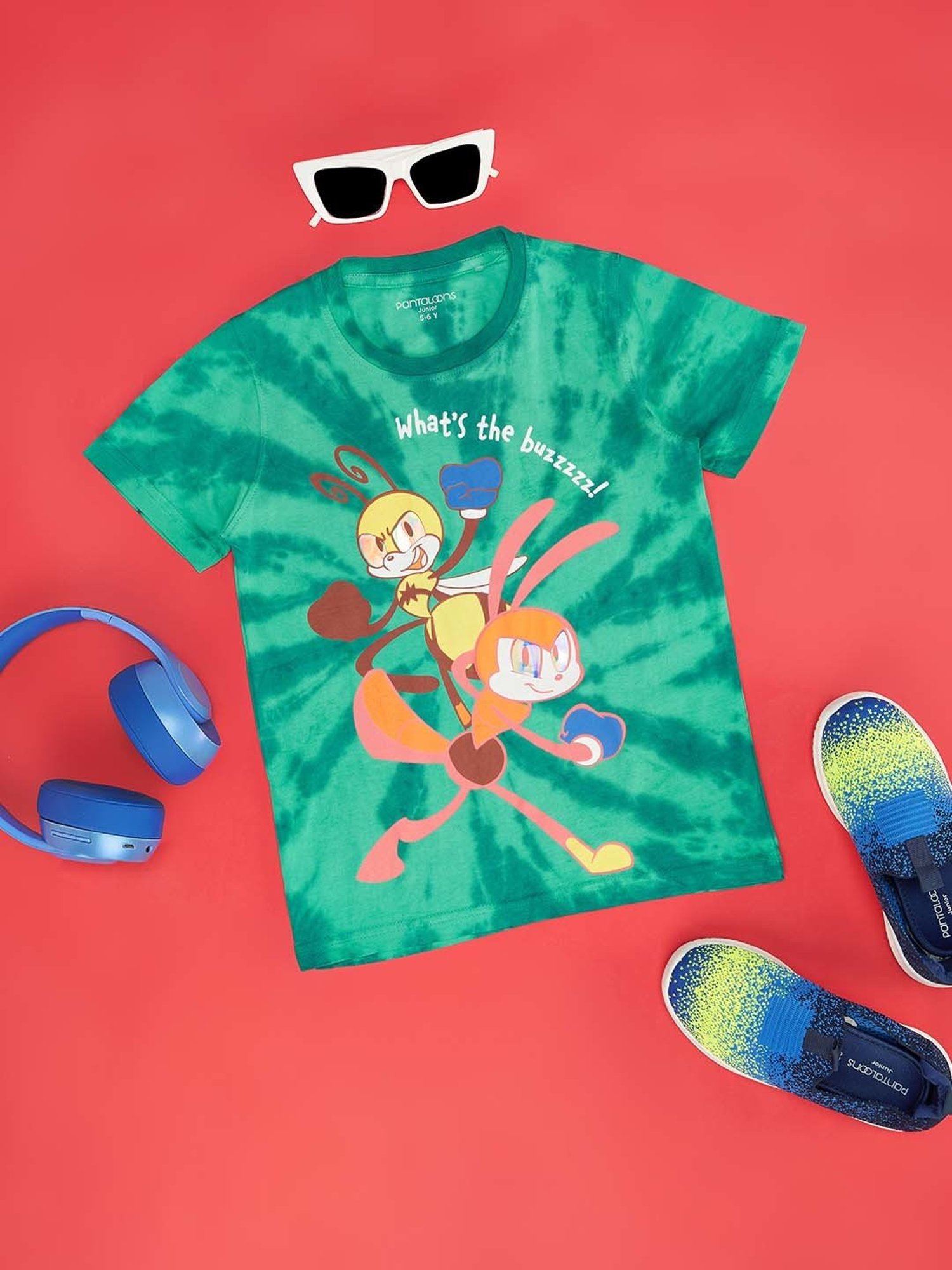 Pantaloons Junior Navy Cotton Printed T-Shirt