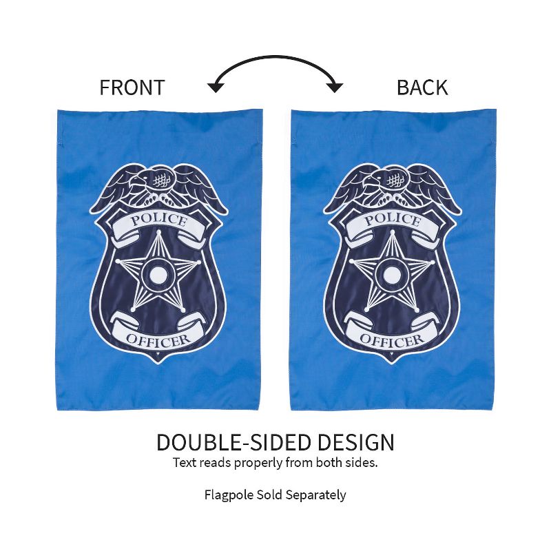 Evergreen Police Department Applique Garden Flag, 12.5 x 18 inches