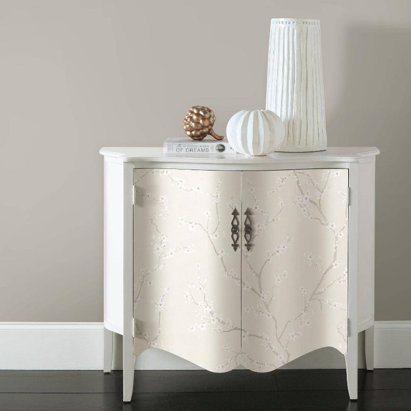 RoomMates Cherry Blossom Peel and Stick Wallpaper Pearl