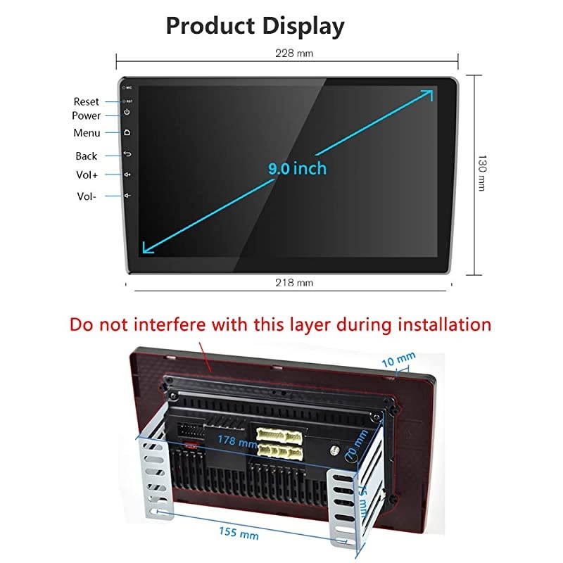 Stereo Double Din Radio Android 81 Audio 925D HD Touch Screen in Dash MP5 Player with Bluetooth GPS Navigation WiFi FMAM Radio Support Mirror Link SWC Dual USB + Rear View Camera