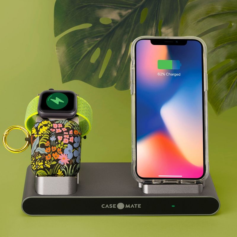 Case-Mate Power Pad Pro 3-in-1 Wireless Charger, Qi Certified - Black