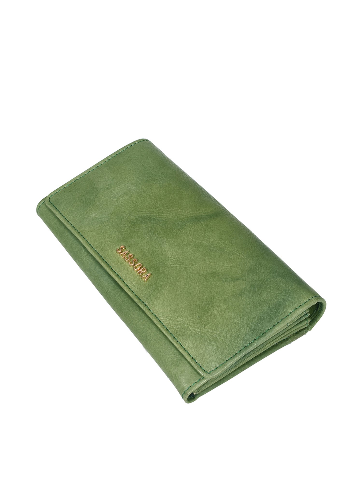 SASSORA Green Solid Rfid Wallet for Women