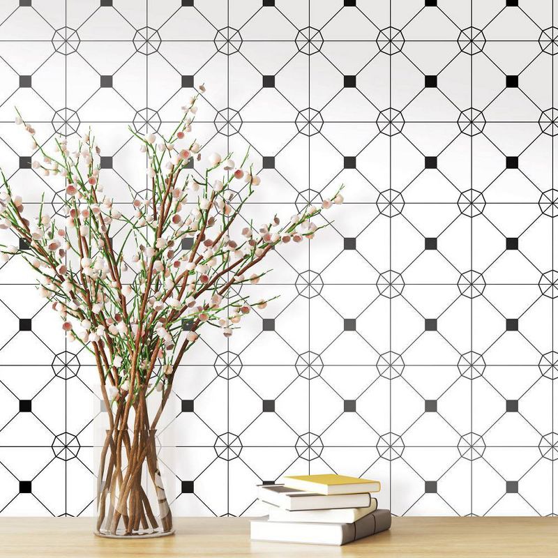 Tempaper Zodiac Self-Adhesive Removable Wallpaper Black/White