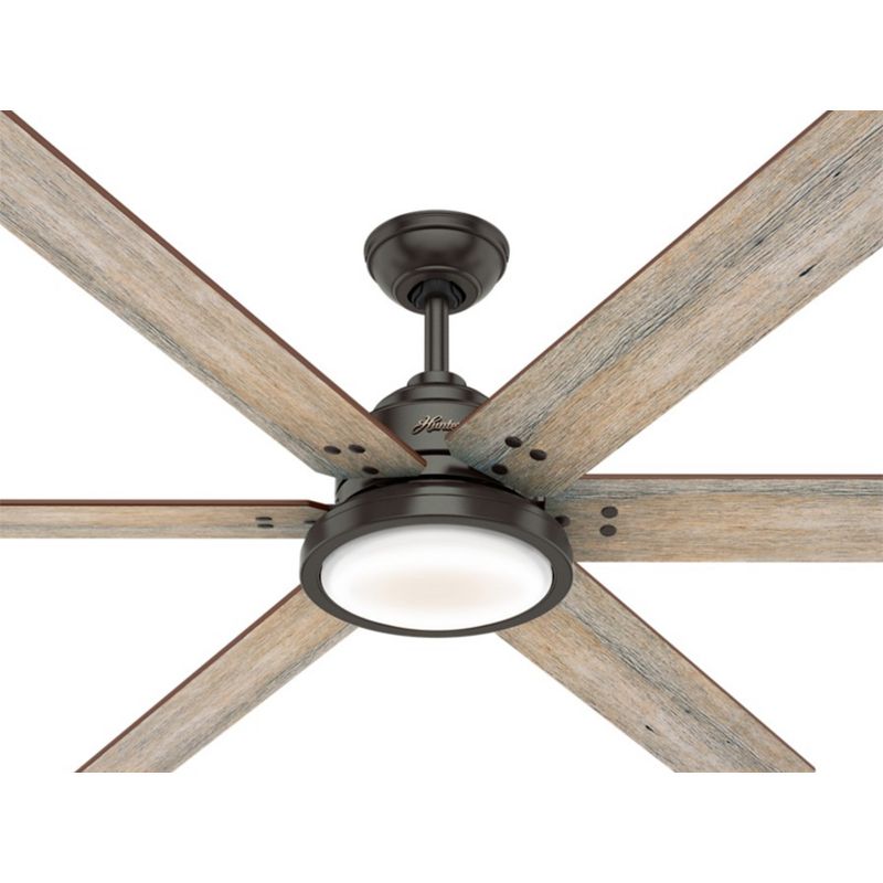 Hunter Fan Company Warrant 70-inch Multiple Speed Ceiling Fan with LED light, Noble Bronze