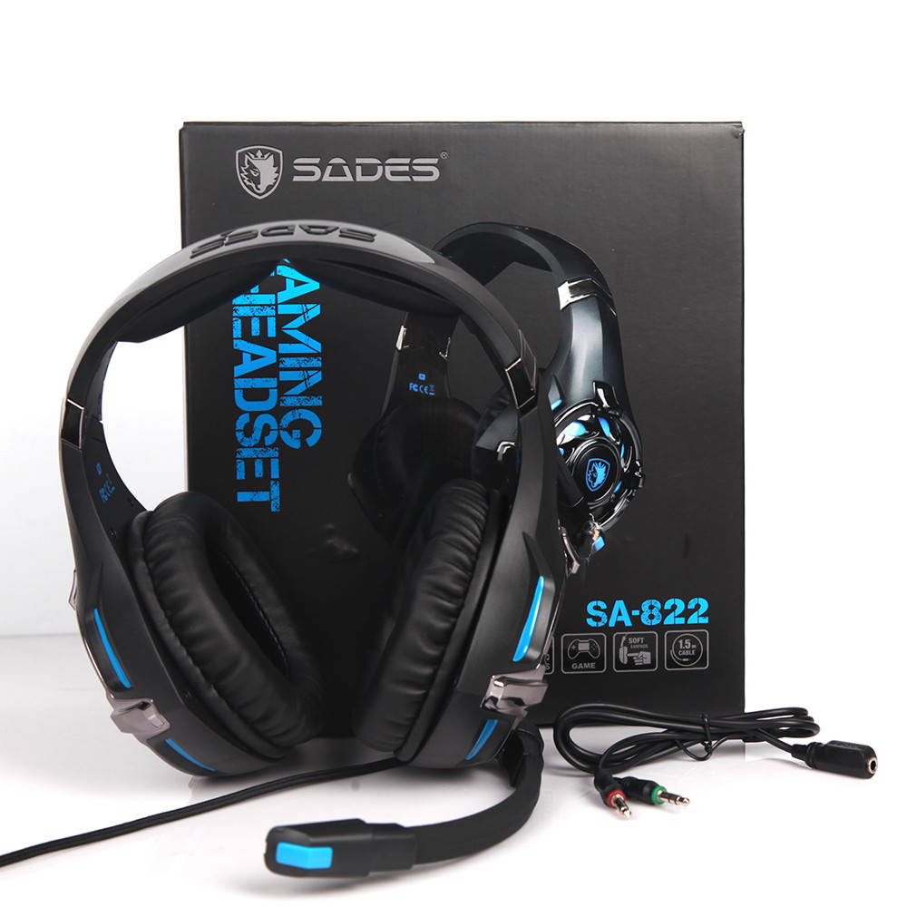 PS4 Xbox One Gaming Headset SADES SA-822 PC Gaming Headphone Stereo Sound Over-Ear Headphone with Microphone