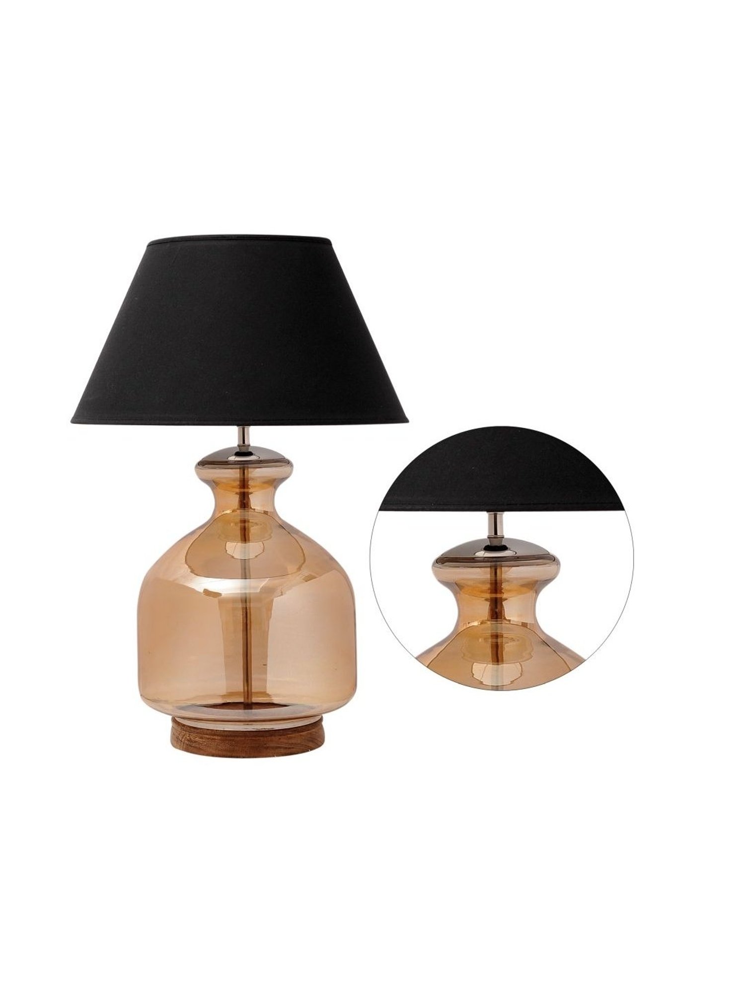 Kapoor Lamp Shades Amber & Pink Glass Alper Luster Cotton Shade Table Lamp