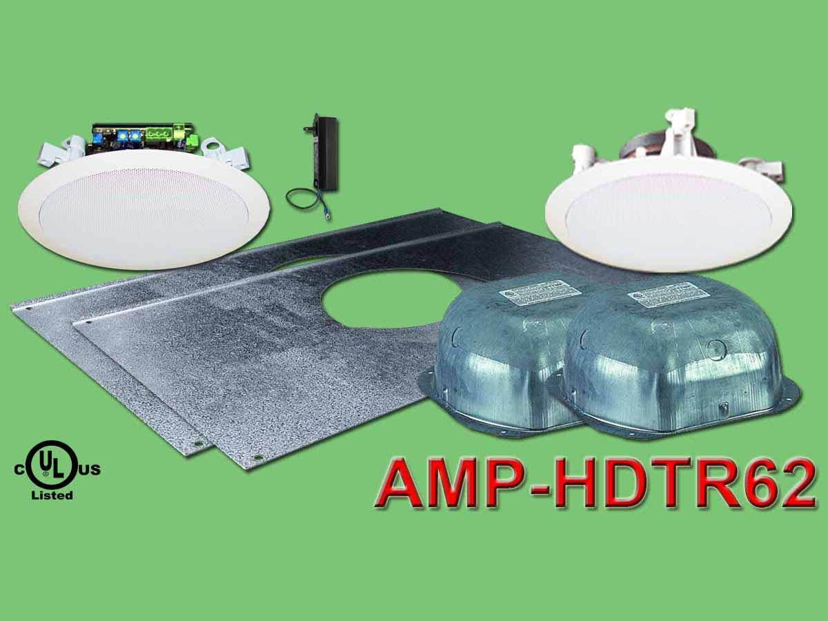 OWI AMP-HDTR64 6 inch 3 Source/Integratable Amplified/In Ceiling Speaker w Transformer/Tile Bridge/Backcan/3x IC6 Speakers