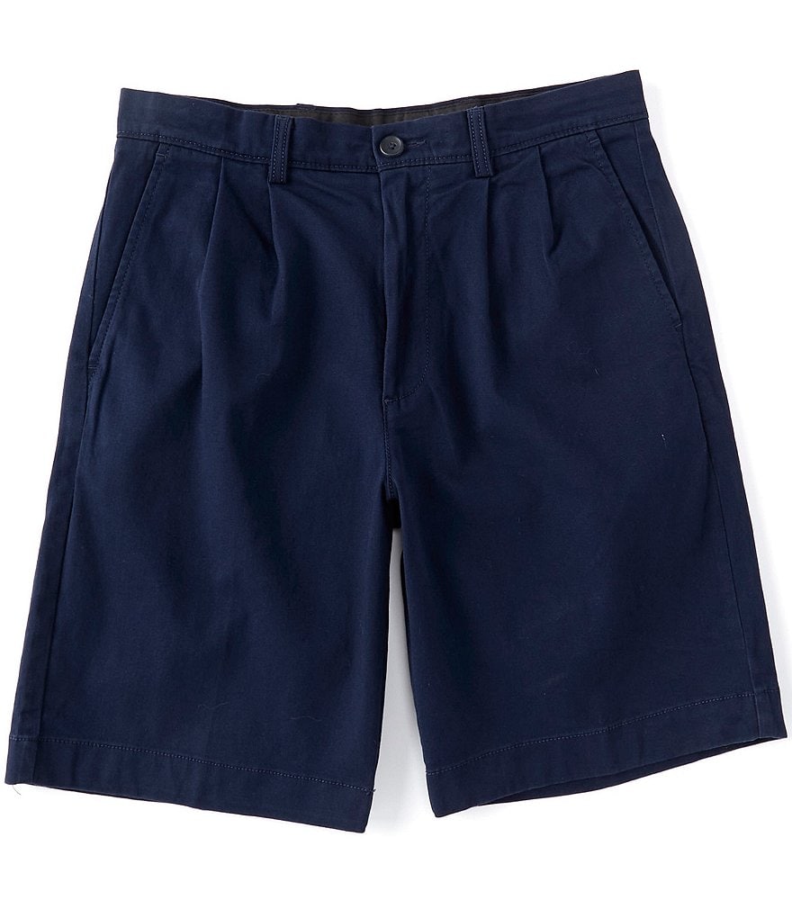 Roundtree & Yorke 9#double; Inseam Pleated Wash Chino Shorts