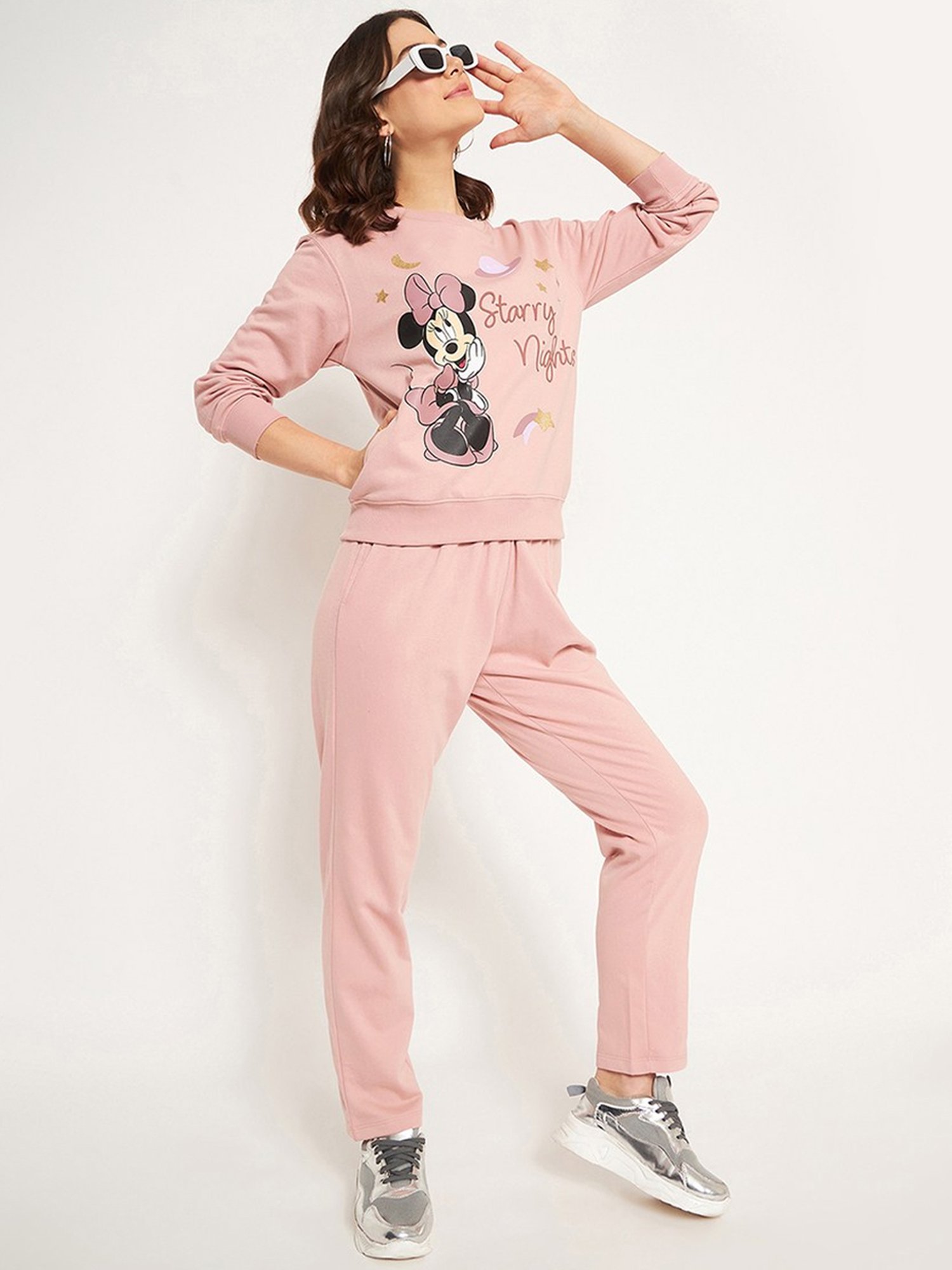 MADAME M Secret Pink Printed Sports Tracksuit