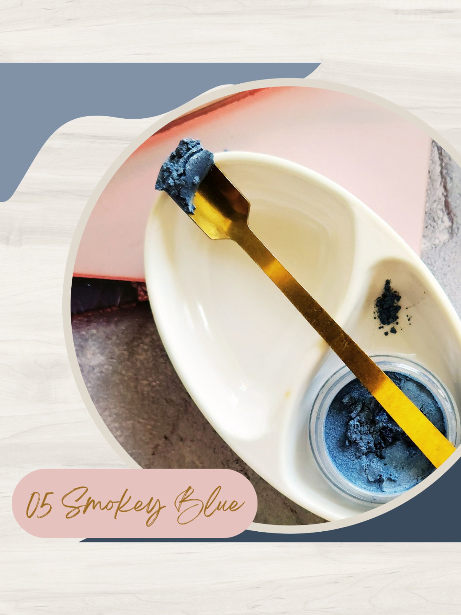 KINDED Makeup Pigments Loose Shimmer Powder Eyeshadow 02 Golden & 05 Smokey Blue Combo