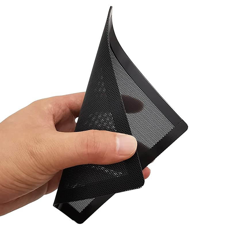 PC Computer Case Fan Magnetic Frame Dust Filter Screen Dustproof Case Cover, Ultra Fine PVC Mesh, Black Color - 4 Pack