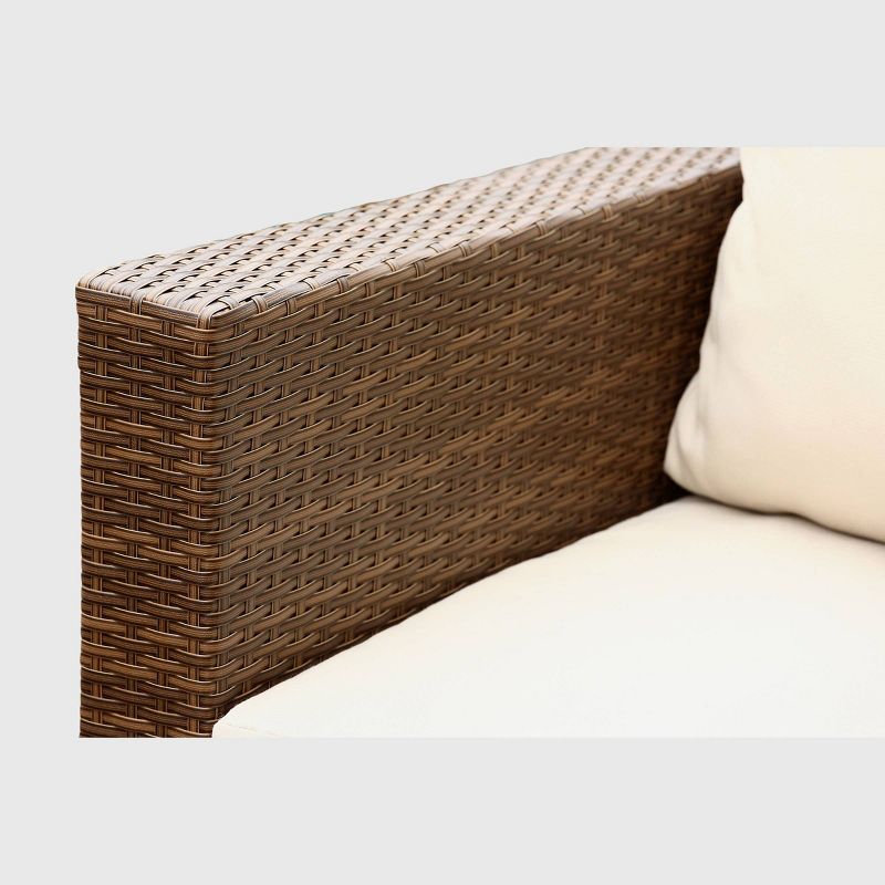 Breckenridge 4pc Seating Set Java Brown Fame Sunbrella Meredian Brick Red Fabric - La-Z-Boy