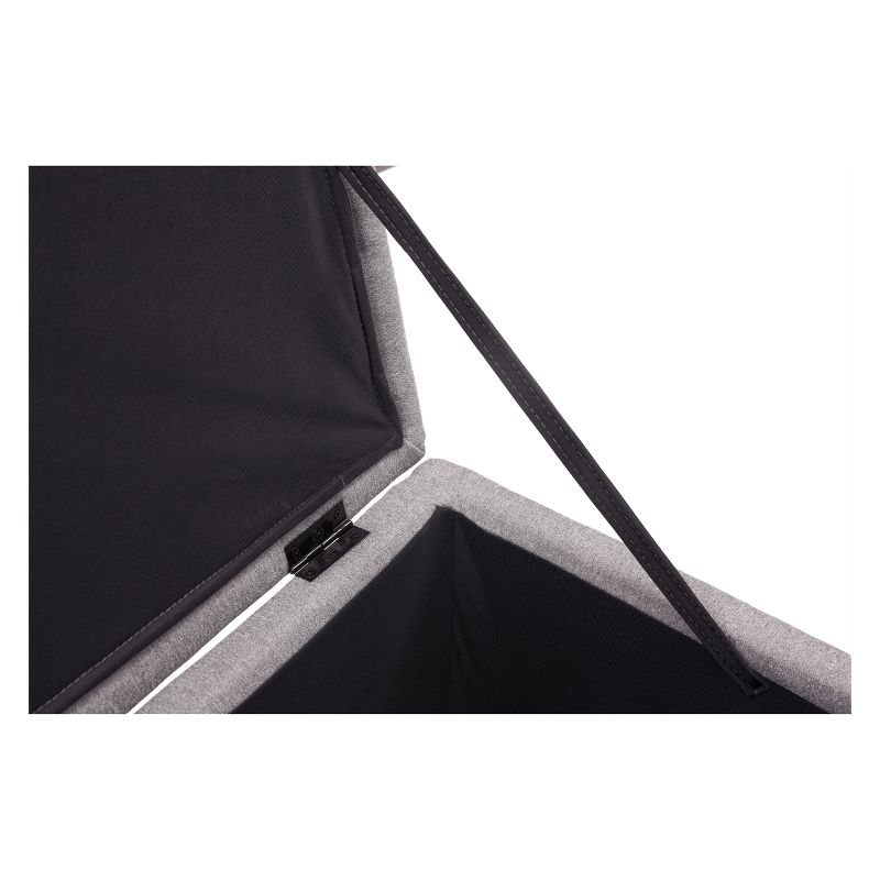 DaVinci Owen Glider and Storage Ottoman - Gray with Cream Piping