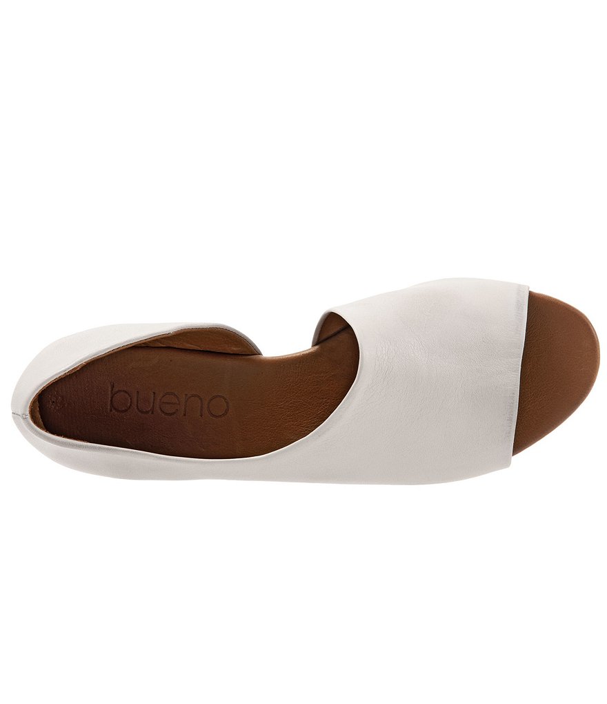 Bueno Anna Leather Demi Wedge Open Toe Slip On Flats