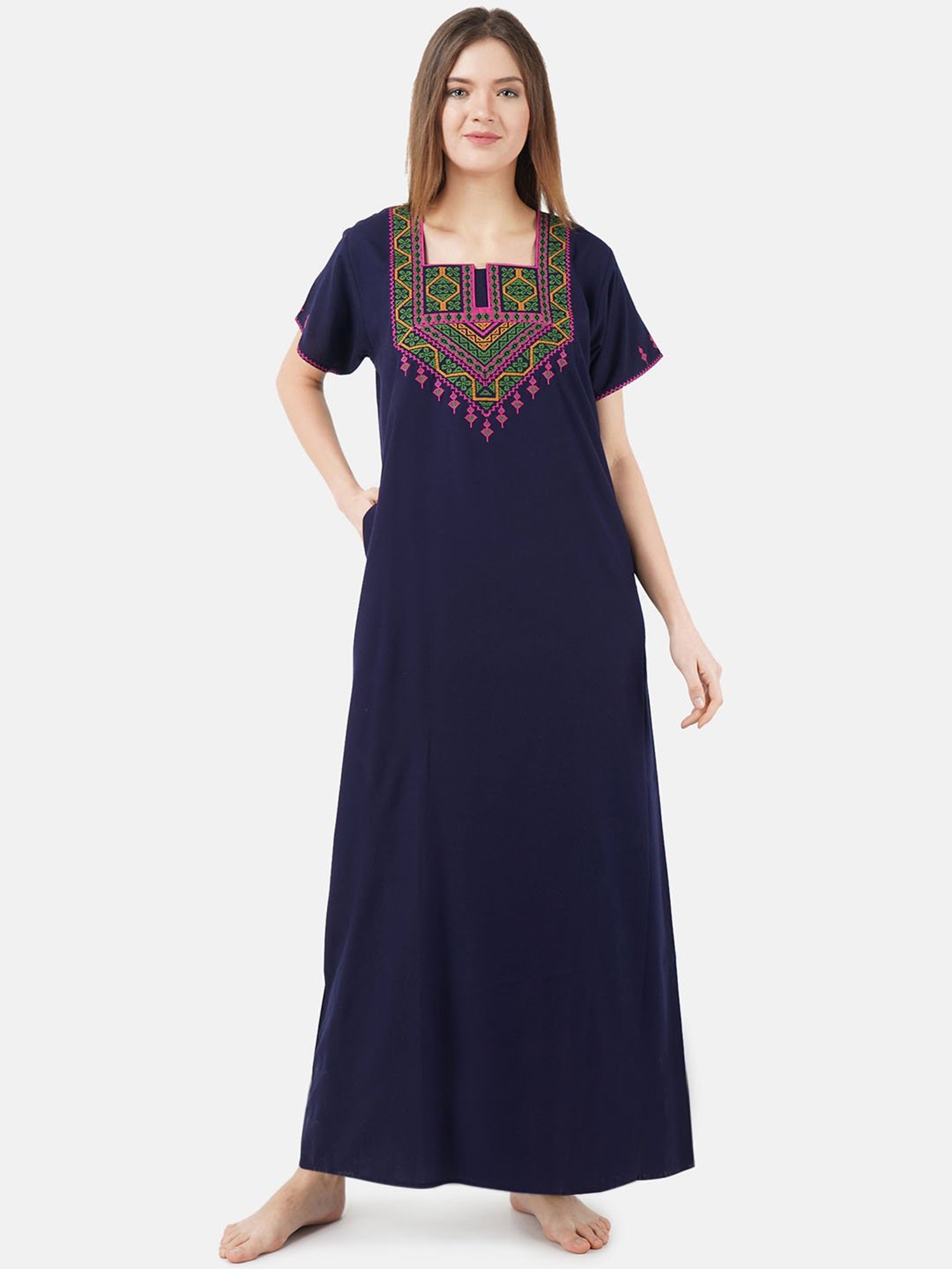 KOI SLEEPWEAR Navy Embroidered Nighty