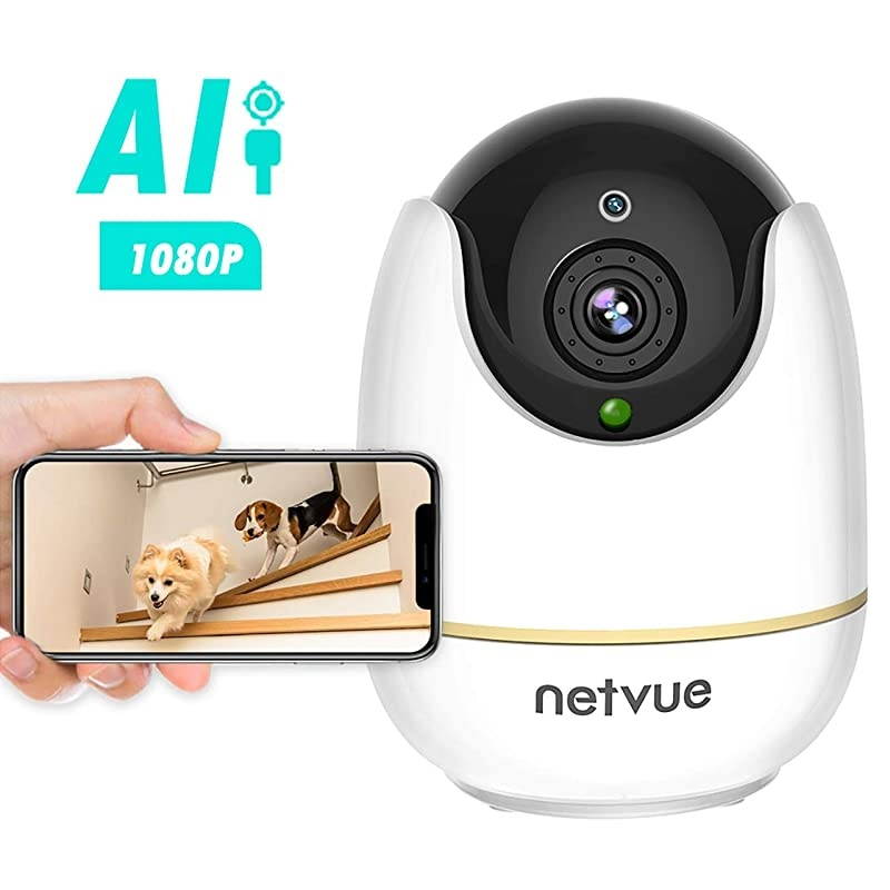 Camera - 1080P Camera with Phone App, Pan/Tilt/Zoom Home Camera with 2-Way Audio, AI Human Detection, Night Vision, Cloud Storage/TF Card, Compatible with Alexa, Camera for Pets/Baby
