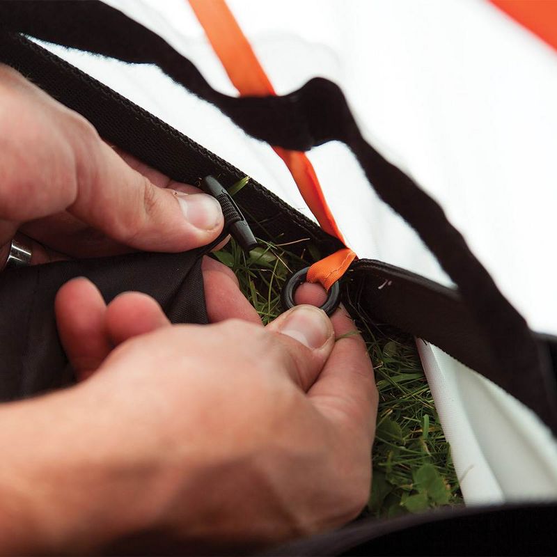 Gazelle T4 94" x 94" 4-Person Pop Up Camping Hub Tent with Removable Floor, Rain Fly, Ground Stakes, and Tie-Down Ropes for Camping or Picnicking