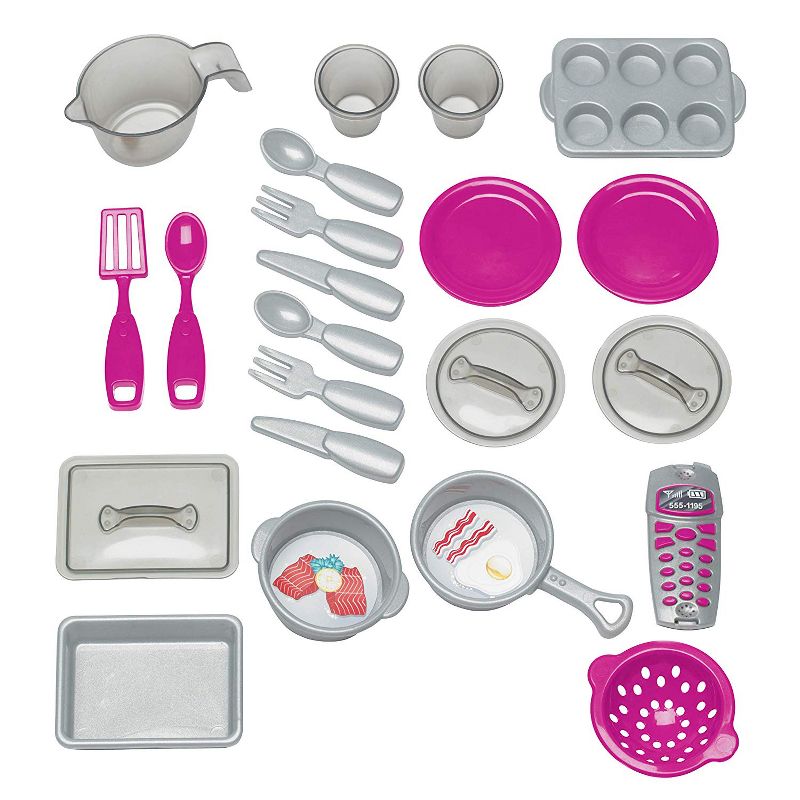 American Plastic Toys Custom Kitchen Pretend Play Toy Set for Kids, Pink