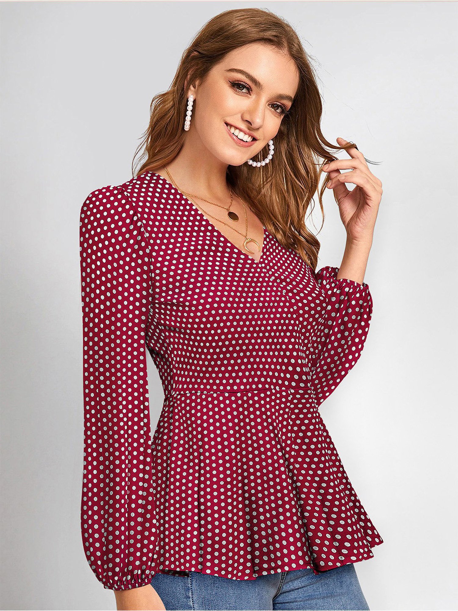 KERI PERRY Maroon Printed Top