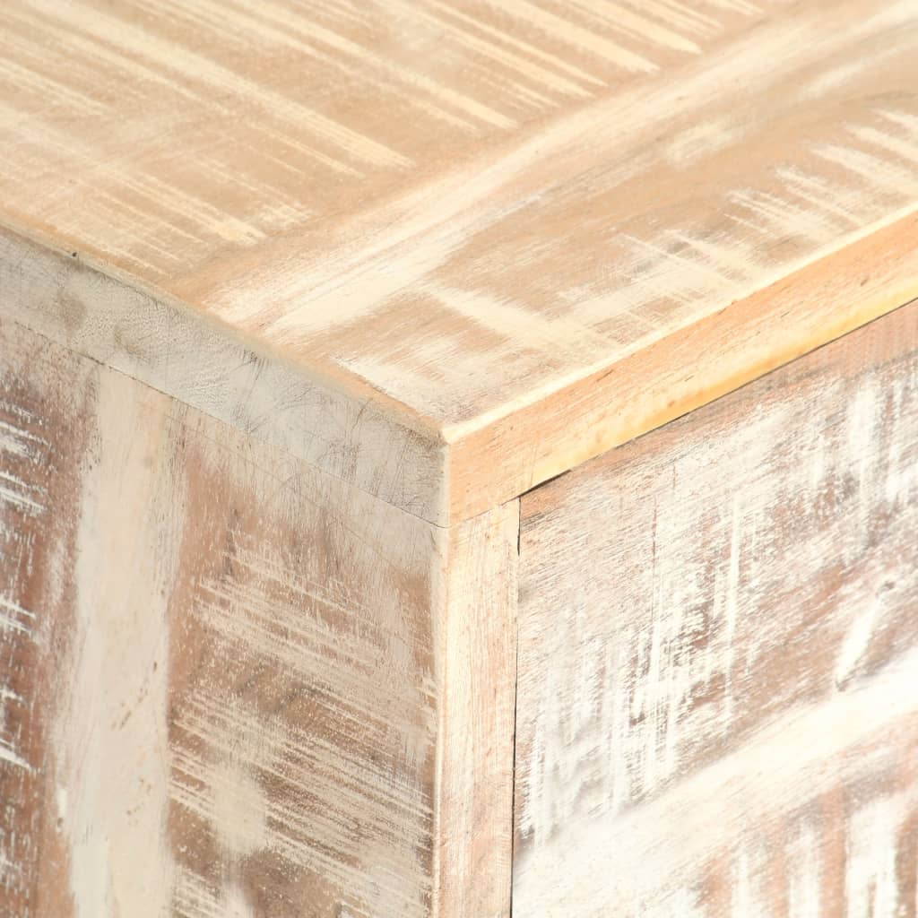 vidaXL Solid Acacia Wood TV Cabinet White TV Stand Console Table Storage Chest