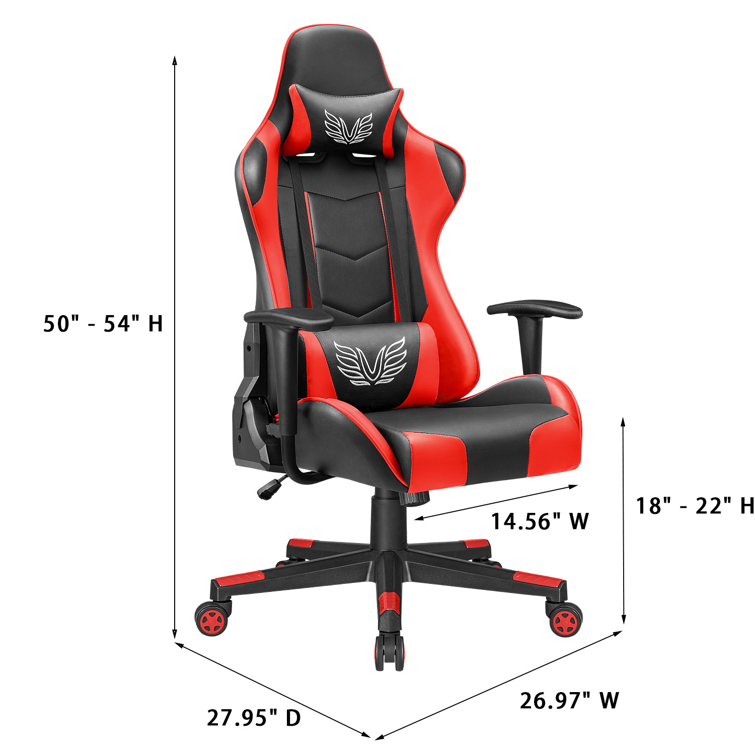 Homall Gaming Chair High Back Adjustable Height Racing Style Computer Chair with Headrest and Lumbar Support (Blue)