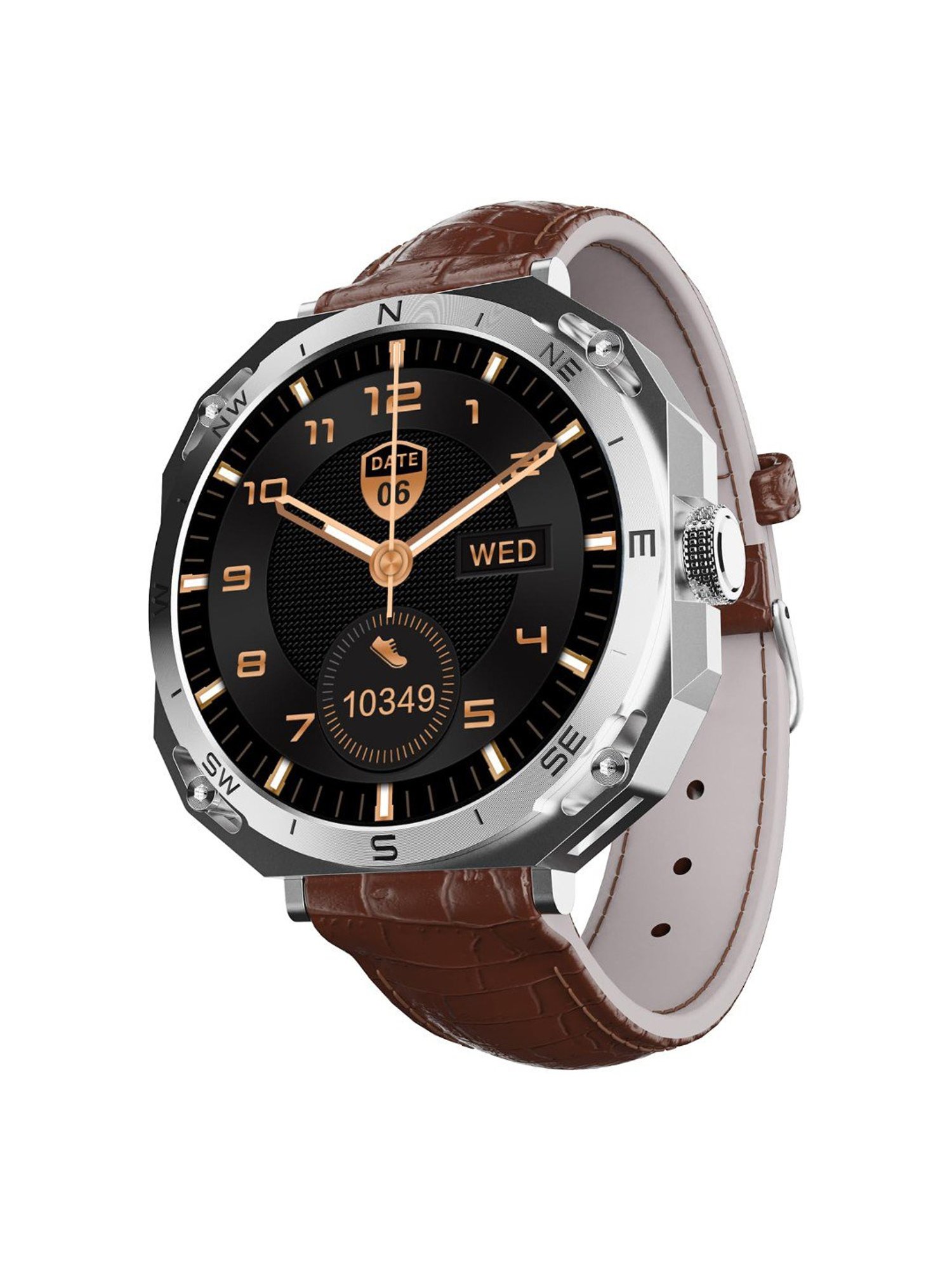 Boat Enigma Z20 Smartwatch with 1.51 inch HD Display & Voice Assistant (Brown leather)