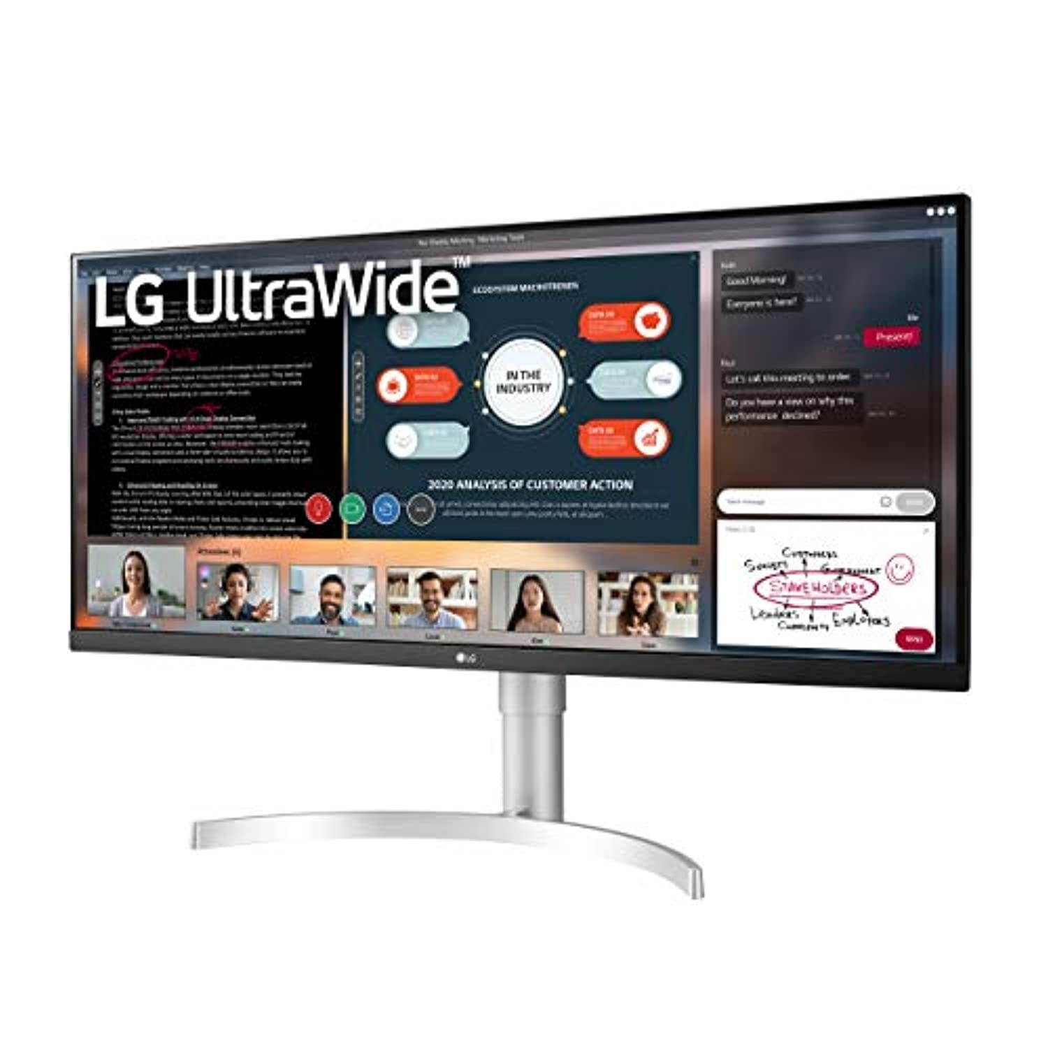 LG 34WN650-W 34-Inch 21:9 UltraWide Full HD (2560 x 1080) IPS Display with VESA DisplayHDR 400 and AMD FreeSync, Silver (34WN650-W)