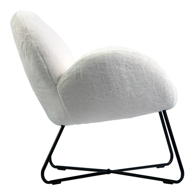 Brooklyn Accent Chair Faux Fur White - ACEssentials
