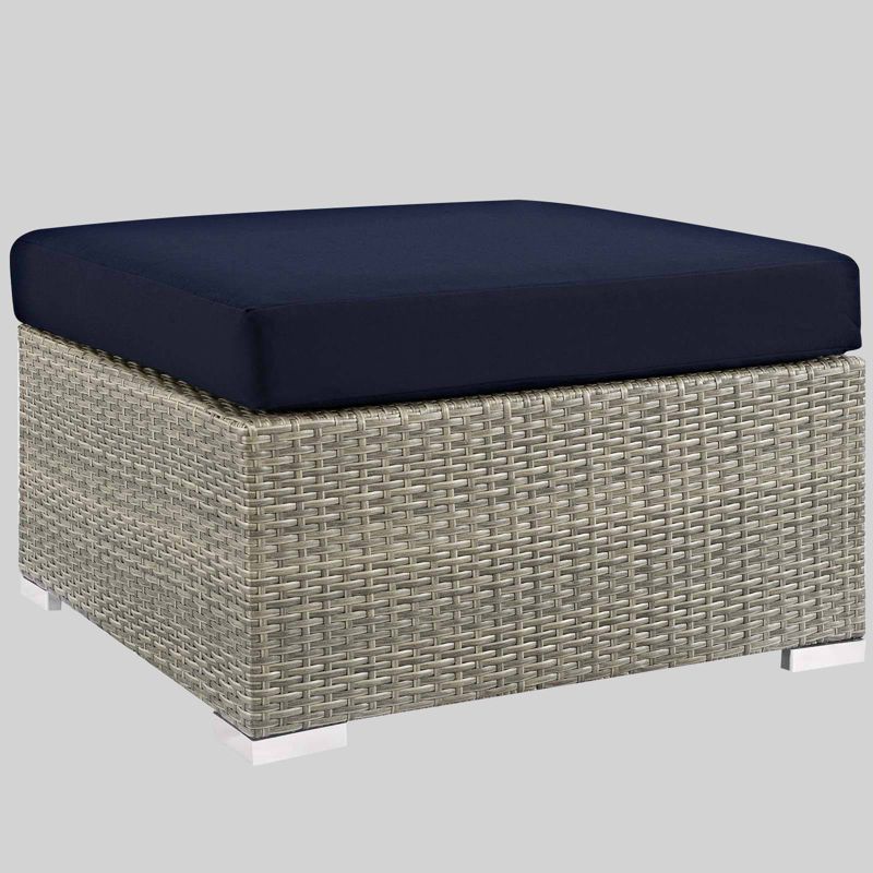 Repose Sunbrella Patio Ottoman Navy - Modway