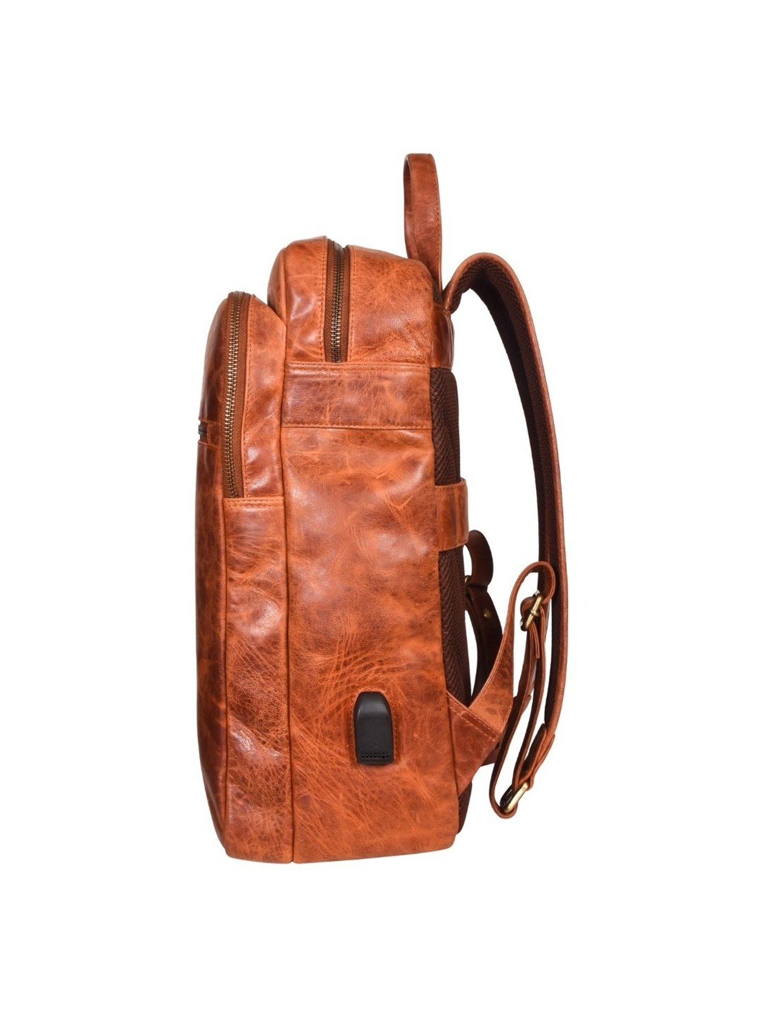 SASSORA UNFOLD Tan Leather Large Backpack - 55 Ltrs