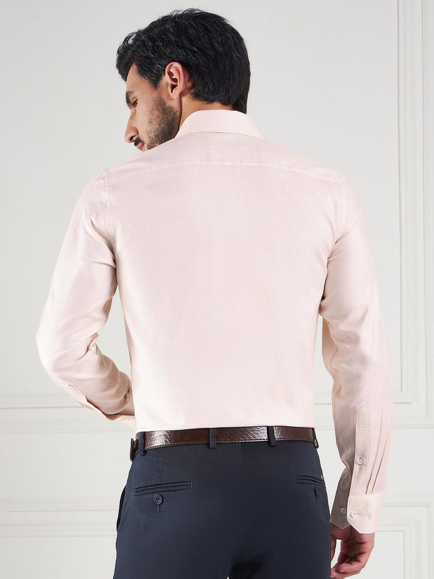 Louis Stitch Cream Cotton Regular Fit Printed Shirt