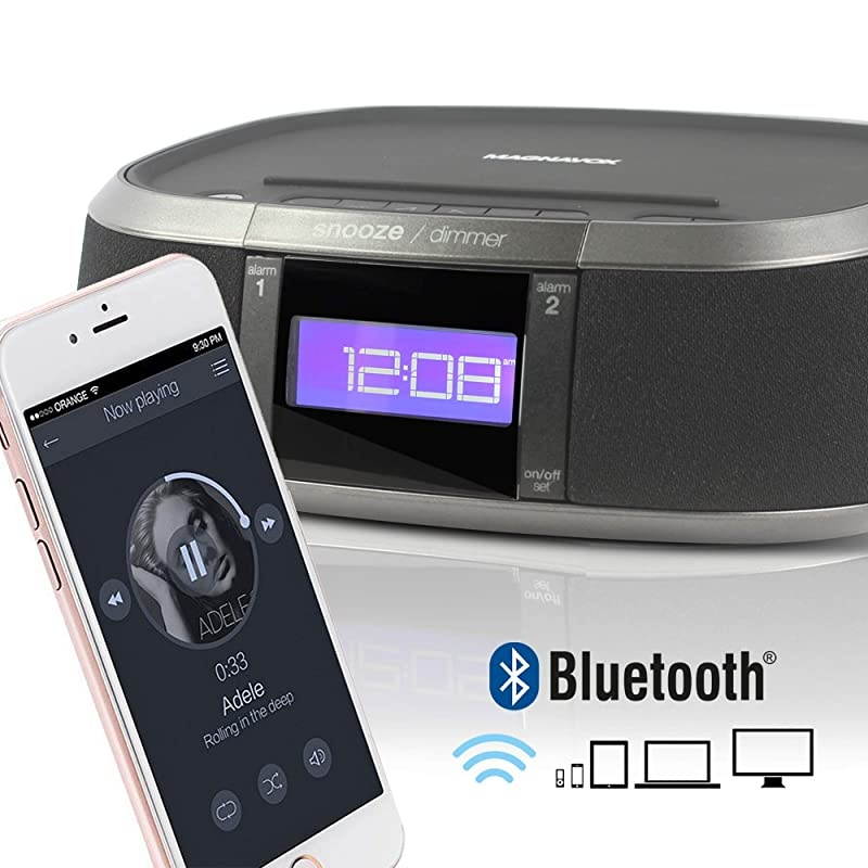 Magnavox Interactive  Alexa Voice Activated WiFi Clock Digital PLL FM Radio with USB Charging Port