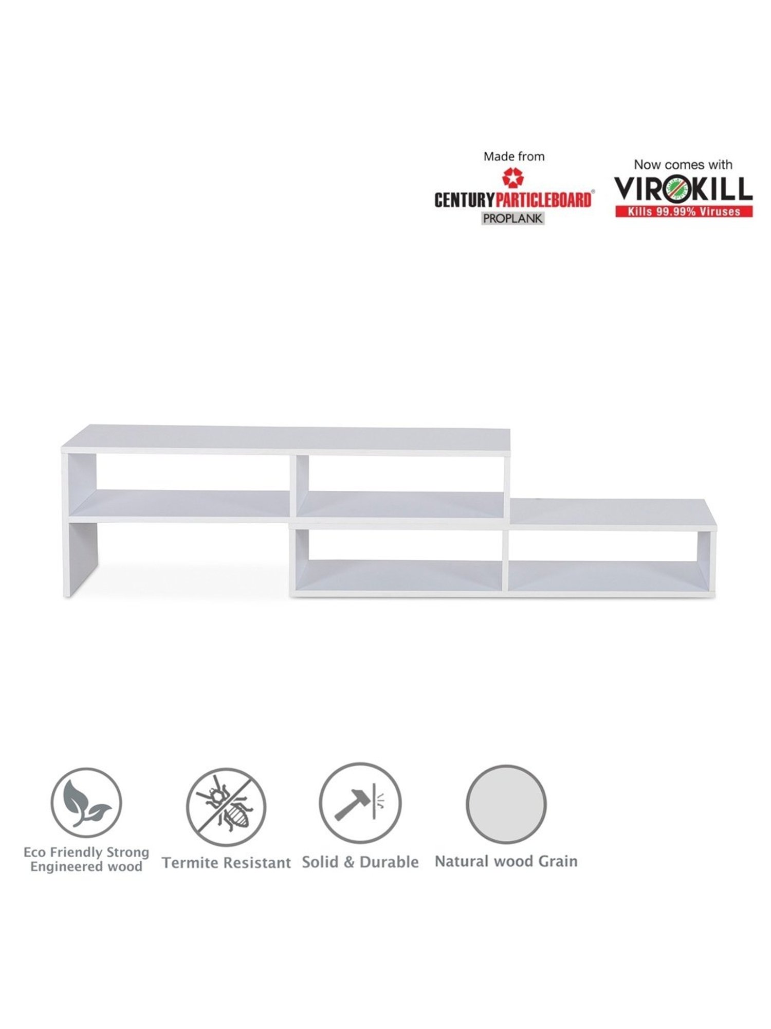 Delite Kom Olaf White Engineered Wood TV Entertainment Unit